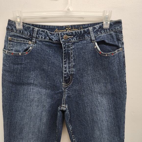 Arizona Jeans Distressed Y2K Flare Floral Embroidery READ SIZE 10/12 Girls 18.5 - Picture 2 of 12